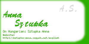 anna sztupka business card